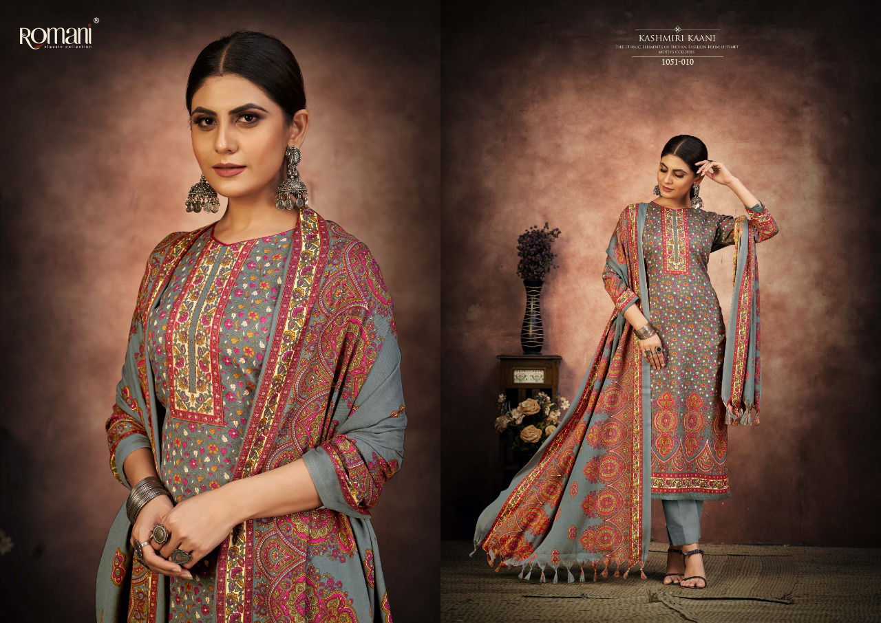 Romani Kashmiri Kaani 2 Premium Pashmina Wholesale Wollen Drees Material Collection